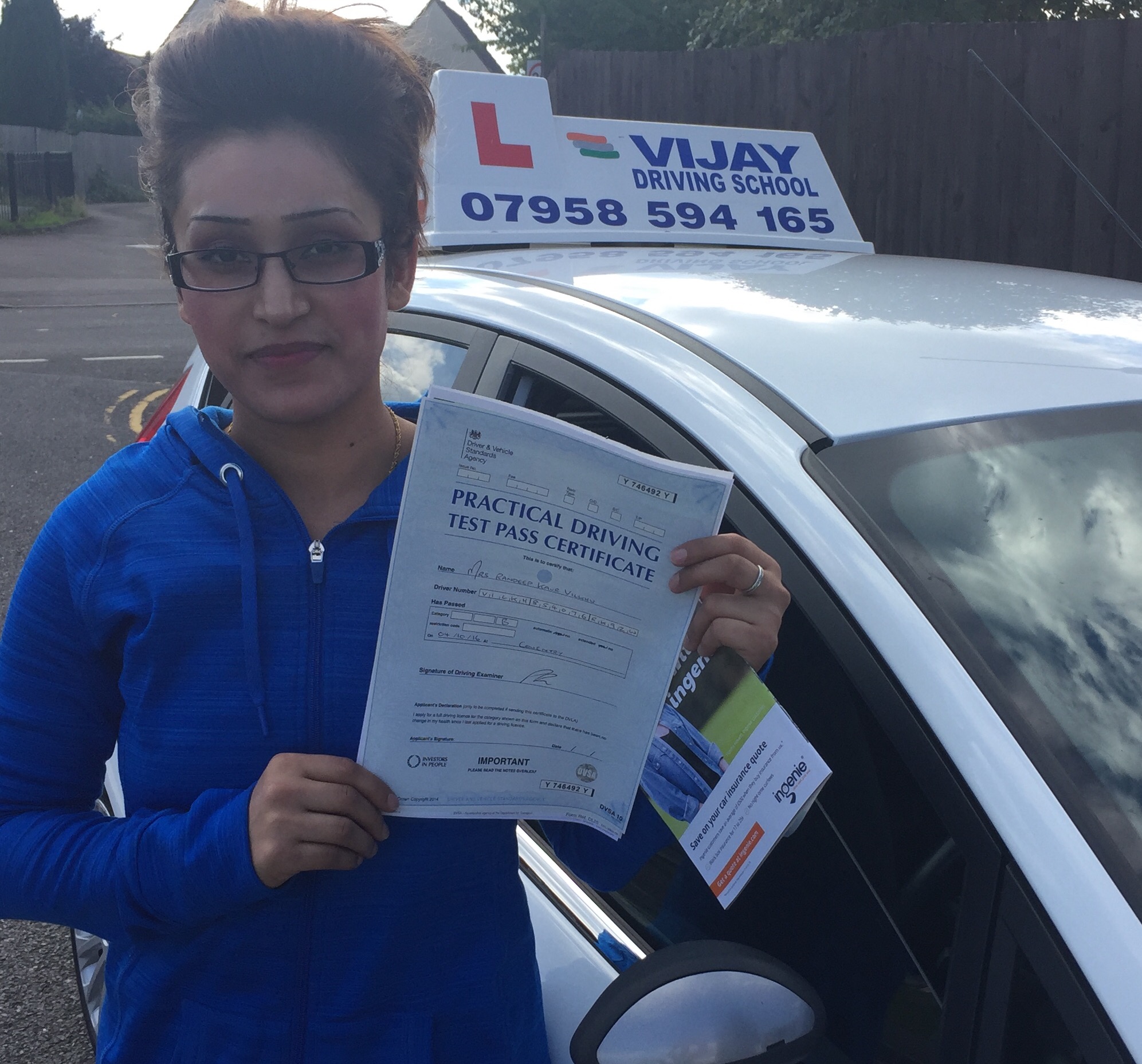 Vijay Driving School || 07958 594165 logo